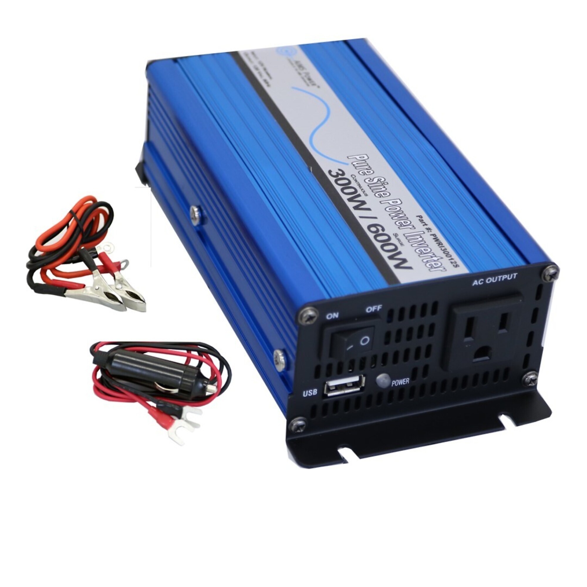 AIMS Power 300 Watt Pure Sine Power Inverter, USB Port, PWRI30012S
